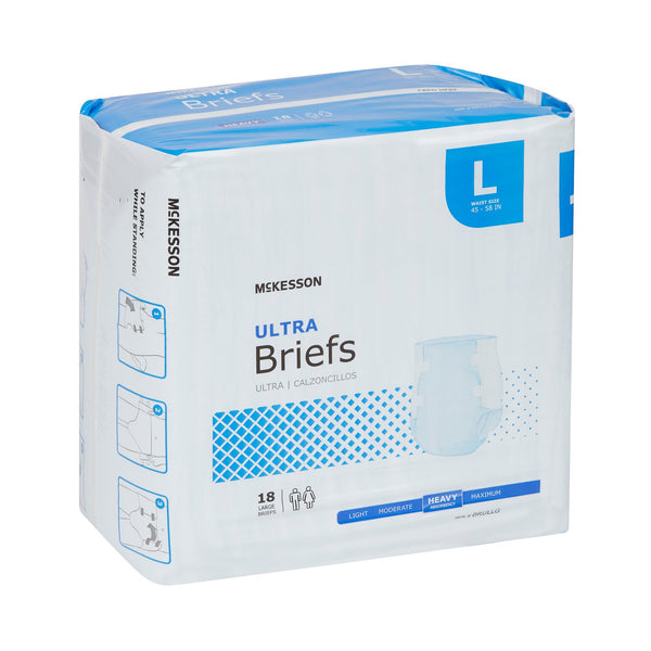 Unisex Adult Incontinence Brief McKesson Ultra Disposable Heavy Absorb