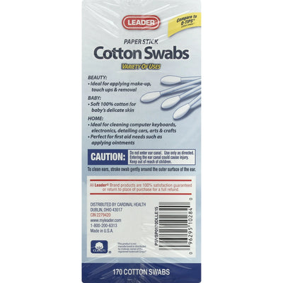 Leader Cotton Swabs, 170 ct