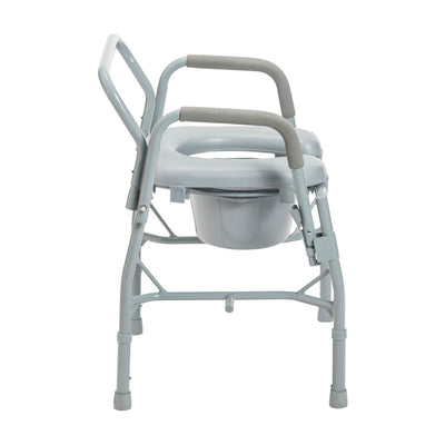 Drive Medical Steel Drop Arm Bedside Commode with Padded Seat & Arms