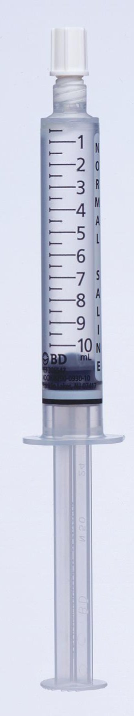 BD PosiFlush Sterile Field Saline Syringe, Standard Plunger Rod, 10mL
