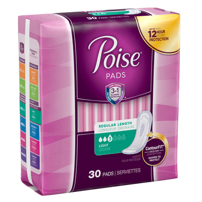 Bladder Control Pad Poise Light Absorbency Sodium Polyacrylate Core One Size Fits Most