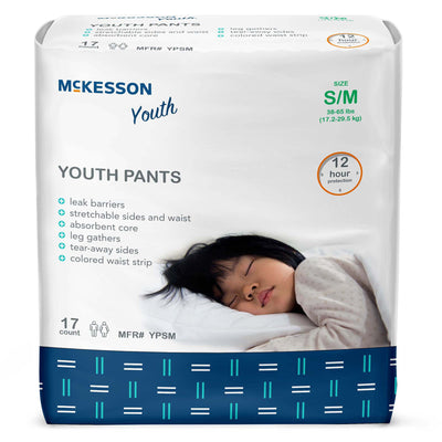 Unisex Youth Absorbent Underwear McKesson Pull On with Tear Away Seams Disposable Heavy Absorbency