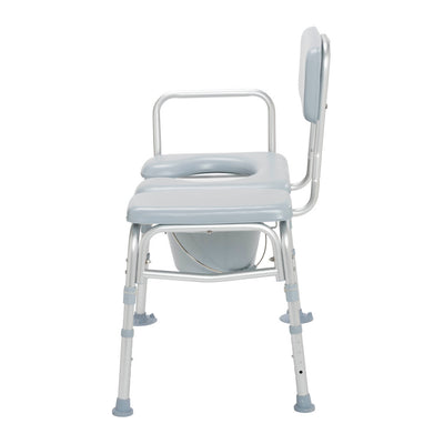 Bath Shower Transfer Bench with Padded Seat and Commode Opening