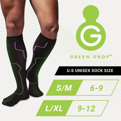 Compression Socks Green Drop Knee High