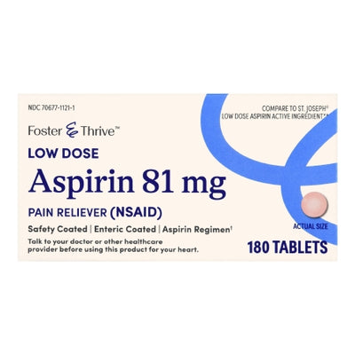 Pain Relief 81 mg Strength Aspirin Tablet 180 per Bottle