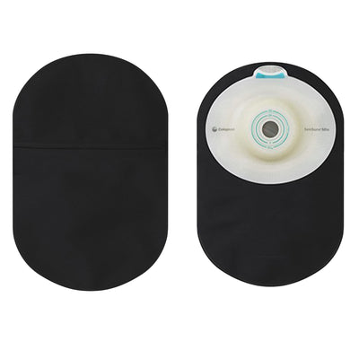 SenSura Mio 1-Piece Closed Pouch, Soft Convex, Maxi, Black, With Inspection Window, Pre-cut, 1-3/8" - 2"