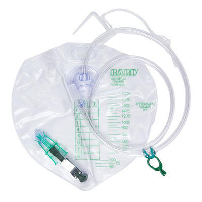 Urinary Drain Bag Anti-Reflux Valve Sterile 2,000 mL Vinyl