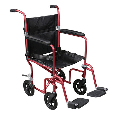 Deluxe Fly-Weight Aluminum Transport Chairs with Removable Casters by Drive Medical