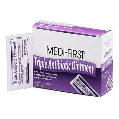 First Aid Antibiotic Bacitracin / Neomycin / Polymyxin B Medi-First® Ointment 0.5 Gram Individual Packet