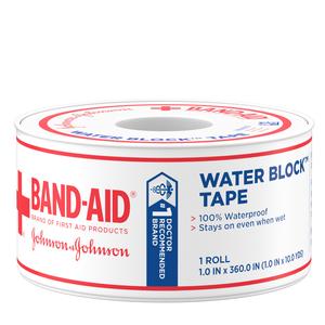 J & J Band-Aid First Aid Waterblock Tape, 1 Inch x 10 yd