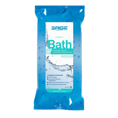 Rinse-Free Bath Wipe Impreva Bath Soft Pack  by Sage