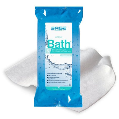Rinse-Free Bath Wipe Impreva Bath Soft Pack  by Sage