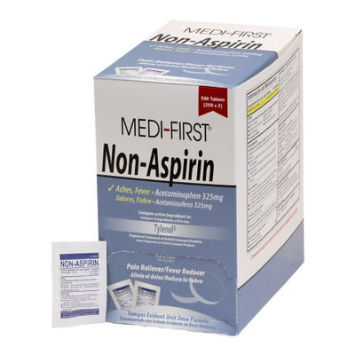 Pain Relief Medi-First® 325 mg Strength Acetaminophen Tablet 250 per Box