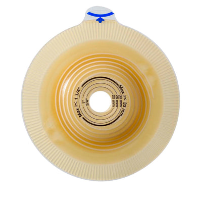 Ostomy Barrier Assura® Precut, Standard Wear Pectin Based Adhesive 60 mm Flange Blue Code System Synthetic Resin 1-3/8 Inch Opening