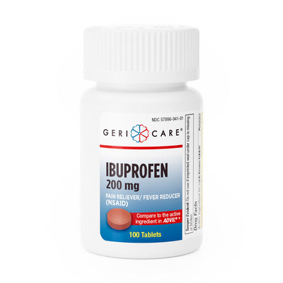 Pain Relief Geri-Care 200 mg Strength Ibuprofen Tablet 100 per Bottle