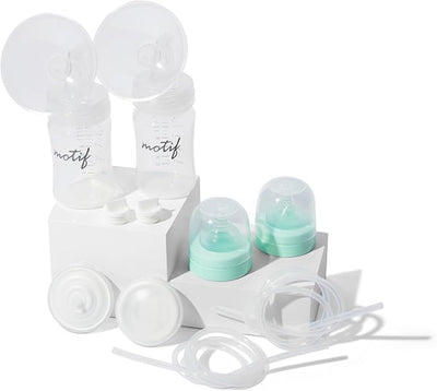 Luna Double Breast Pump Replacement Parts - Breast Pump Parts W/Bottles, Nipples, Tubing, Valves, Breast Shields (28mm), Diaphragms, Connectors & More - Safe Easy-to-Use Breast Pump Kit