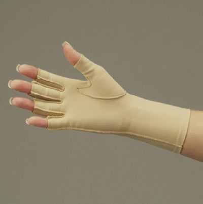 Compression Glove Open Finger Over-the-Wrist Length Left Hand Stretch Fabric
