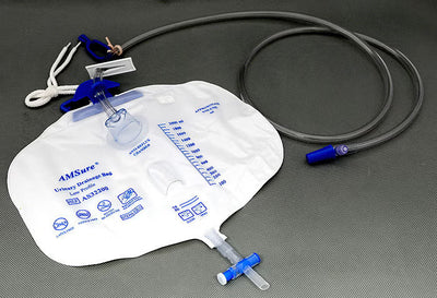 Amsino AMSure® Urinary Drainage Bag 2000mL, Pear Shape, Anti-Reflux Device