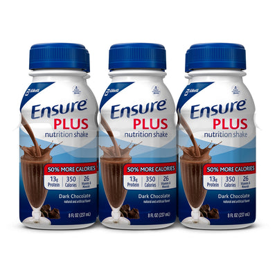 Oral Supplement Ensure® Plus Nutrition Shake Dark Chocolate Flavor Liquid 8 oz. Bottle