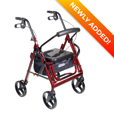 Drive Medical Duet Transport Wheelchair Walker Rollator