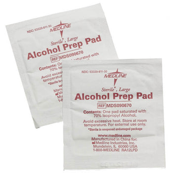 Alcohol Prep Pad, 2-Ply Large - Box of 100