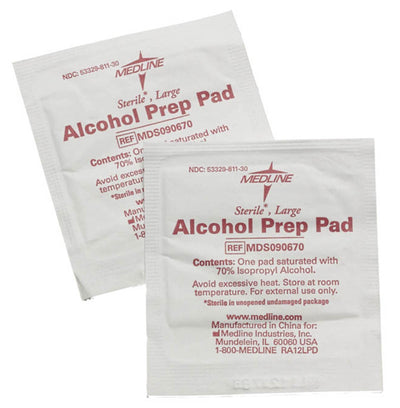 Alcohol Prep Pad, 2-Ply Large - Box of 100