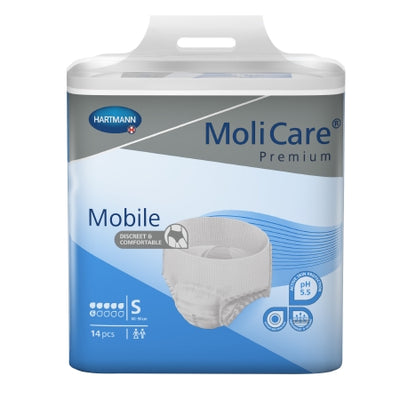 Unisex Adult Absorbent Underwear MoliCare Premium Mobile 6D Pull On with Tear Away Seams Disposable Moderate Absorbency