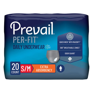 Absorbent Underwear Prevail® Per-Fit® Pull-On with Tear Away Seams Adult Male Disposable Heavy Absorbency