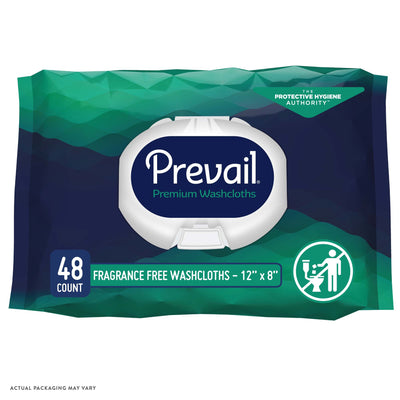 Prevail Fragrance Free Adult Washcloths 12" x 8" by First Quality