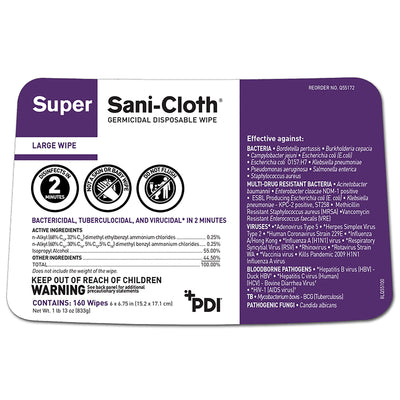 Hard Surface Disinfectant Sani-Cloth Plus Wipes - Package