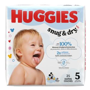 Huggies Snug & Dry Diapers, Jumbo Pack, Size 5, 25 ct