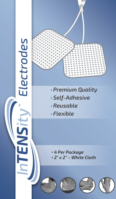 InTENSity Self-Adhesive Electrodes, 2" x 2" White Cloth