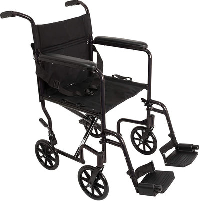 Steel Transport Wheelchair, 19-inch