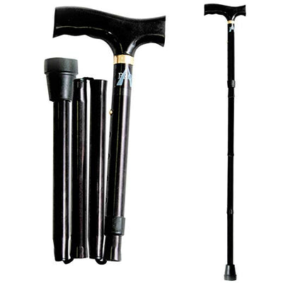 Offset Folding Cane, Black