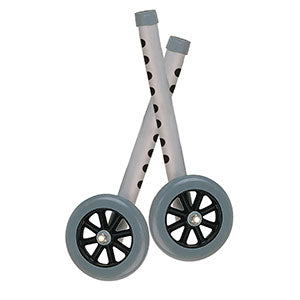 Drive Medical Walker Wheels with Two Sets of Rear Glides for Use with Universal Walker, 5"