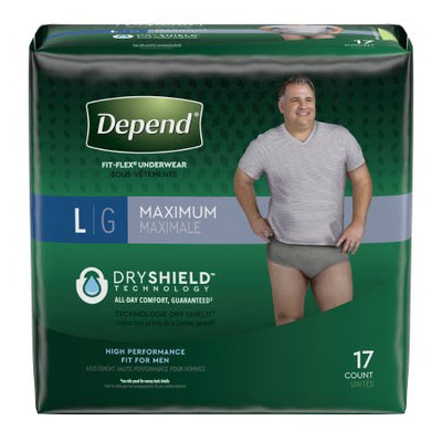 Male Adult Absorbent Underwear Depend FIT-FLEX Pull On with Tear Away Seams  Disposable Heavy Absorbency