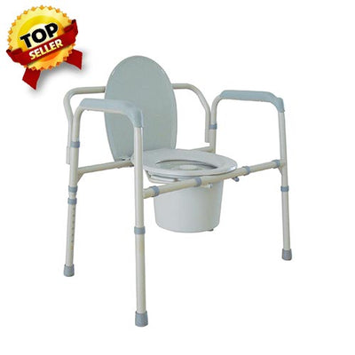 Drive Medical Heavy Duty Bariatric Folding Bedside Commode Seat
