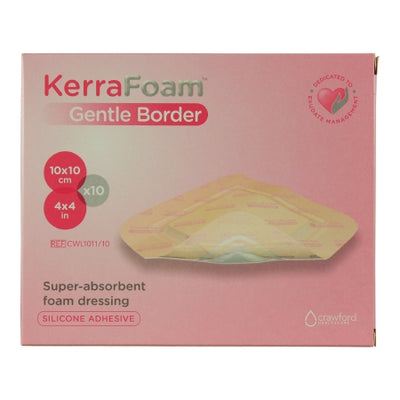 Silicone Foam Dressing KerraFoam Gentle Adhesive with Border Sterile by Crawford