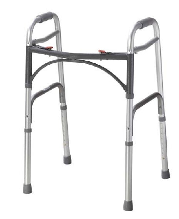 Deluxe Folding Walker 2 Button Aluminum 350 lbs by Drive Medical