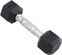 Body Sport Rubber Encased Hex Dumbbell 5Lbs