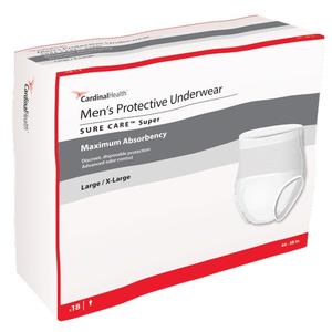 Cardinal Health Men's Protective Underwear, Sure Care Super
