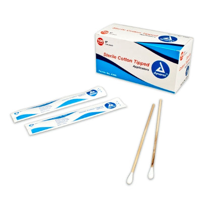Swabsticks Cotton Tip Wood Shaft 6 Inch Sterile - Box by Dynarex