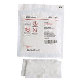 T-Drain Sponge, Sterile, Package of 25, 6-Ply, 4" x 4" by Cardinal Health