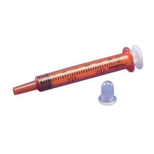 Monoject Oral Medication Syringe with Separate Ribbed Tip Caps