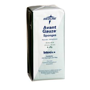Avant Gauze Dressing Sponges, 4-Ply, 4'' x 4'' - Package of 200