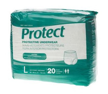 Plus Protect Extra Protective Underwear Large 40" to 56" Waist Size - Bag of 20