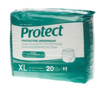 Plus Protect Extra Protective Underwear XL 56" to 68" Waist Size - Bag of 20