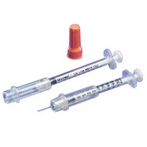 Monoject Insulin Safety Syringe with Accu-tip by Covidien/Kendal l- Box of 100