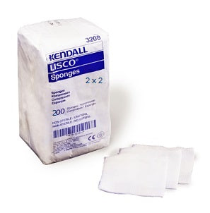 Lisco Non-Sterile Sponge Bulk, 2" x 2" - Bag of 200 by Covidien/Kendall