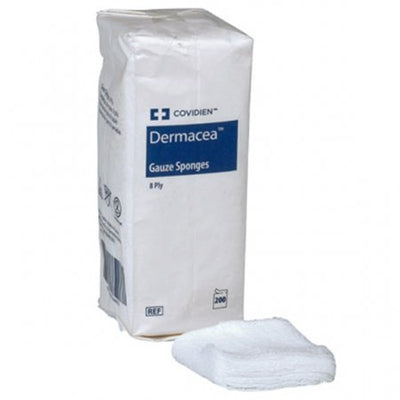Dermacea Gauze Sponges 8 Ply, 2" x 2", 100% Cotton - Box of 200 by Covidien/Kendall